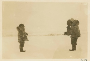 Image of Tarkto and Chug-juk - Eskimo [Inuit] kiddies photographing each other [Tarkto and Sheojuk]